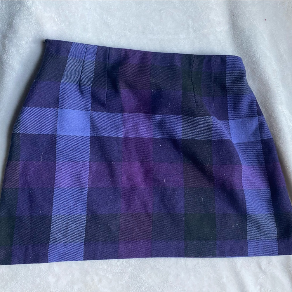 Vintage Plaid Wool Mini Skirt